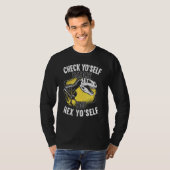 Check Yo Self Before YouレックスYo Self Tレックス恐竜 Tシャツ (正面フル)