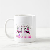 Check Your Boo Bees Funny Breast Cancer Halloween  コーヒーマグカップ (左)