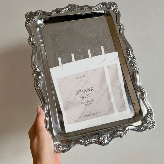 Checkedエレガント Vintage Wedding Guest Thank You フェイバーバッグ