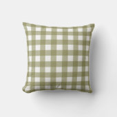 Checked cushion Green farmhouse-style cushion Grid クッション (正面)
