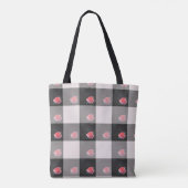 Checked Pink Roses Tote トートバッグ (裏面)