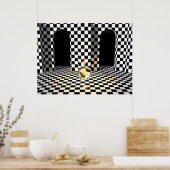 Checker Board Marble Poster ポスター (キッチン)