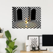 Checker Board Marble Poster ポスター (ホームオフィス)