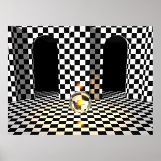 Checker Board Marble Poster ポスター