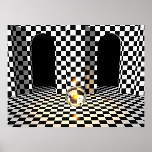 Checker Board Marble Poster ポスター (正面)