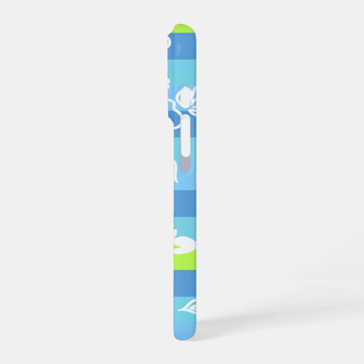 Checkerboard Hibiscus Hawaiian Floral iPhoneケース (左側面)