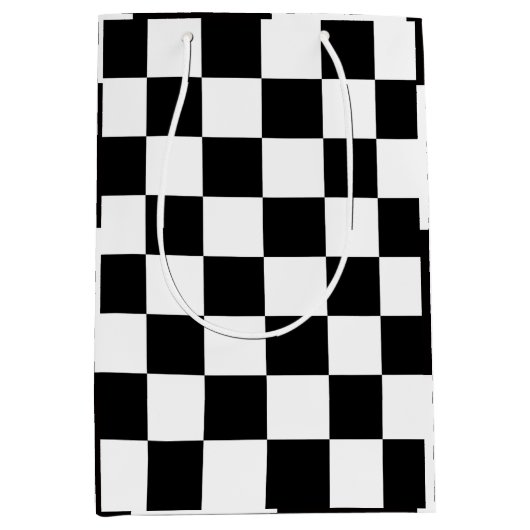 Checkerboard Home Rug of the Classic Elegance ミディアムペーパーバッグ (正面)