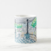 Checkerboard Kiosk Park View コーヒーマグカップ (中央)