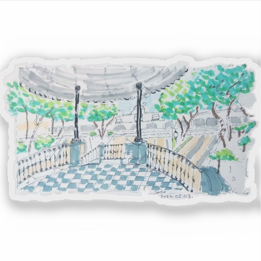 Checkerboard Kiosk Park View シール (正面)