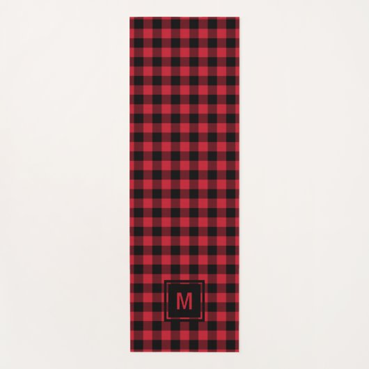 Checkerboard Masculine Plaid Pattern Monogram  ヨガマット (正面)