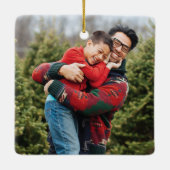 Checkerboard Merry & Bright Christmas Ornament セラミックオーナメント (裏面)