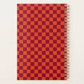 Checkerboard Orange Burgundy Retro Pattern 2026  プランナー手帳 (裏面)