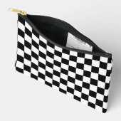 Checkerboard Personalized Name Pencil Case アクセサリーポーチ (見開き)
