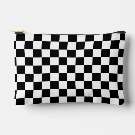 Checkerboard Personalized Name Pencil Case アクセサリーポーチ (正面)