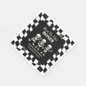 Checkerboard Retro Bad To The Bones Halloween スタンダードランチョンナプキン (角)