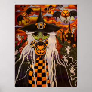 Checkerboard Witch Poster ポスター