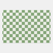Checkerboard Yellow Pink Green Preppy Retro Fun ラッピングペーパーシート (正面3)