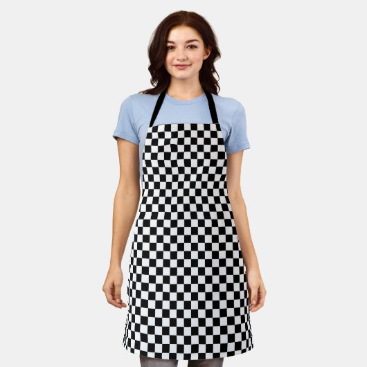 Checkered エプロン (着用した状態)