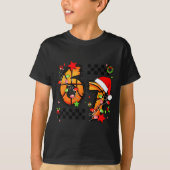 Checkered 67 Basketball Santa Hat Christmas Six Se Tシャツ (正面)