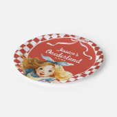 Checkered Alice in ONEDERLAND 1st Birthday Party ペーパープレート (アングル)