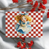 Checkered Alice in ONEDERLAND 1st Birthday Photo 招待状