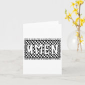 Checkered Amen Vintage Jesus Bible Verse Christian カード (黄色い花)
