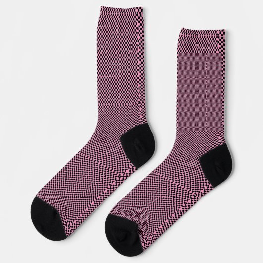 Checkered black and pink socks ソックス (左)