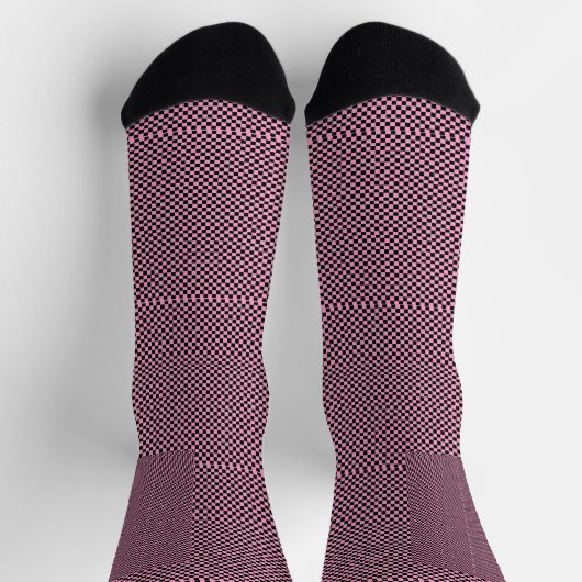 Checkered black and pink socks ソックス (上部)