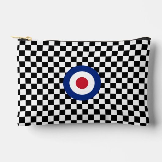 Checkered Black Racing Target Miod アクセサリーポーチ (正面)