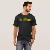 Checkered Black & Yellow Checkerboard Teens & Kids Tシャツ (正面フル)
