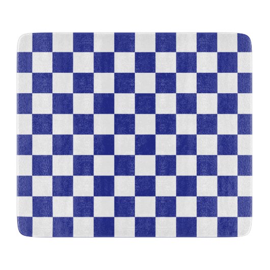 Checkered Blue and White カッティングボード (正面)