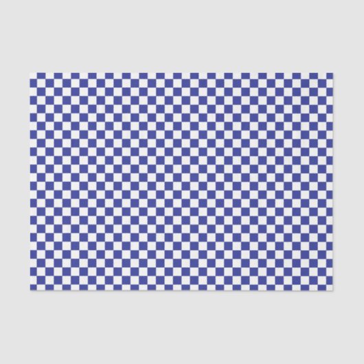 Checkered Blue and White  Tissue Paper 薄葉紙 (正面)