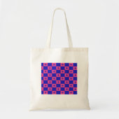 Checkered Blue & Pink Tile With Sparkles Pattern トートバッグ (正面)