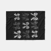 Checkered Bow Coquette Funny Gift Tee Women, Men  フリースブランケット (正面(横))