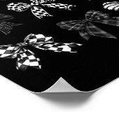 Checkered Bow Coquette Funny Gift Tee Women, Men  ポスター (角)