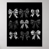 Checkered Bow Coquette Funny Gift Tee Women, Men  ポスター (正面)