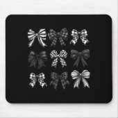 Checkered Bow Coquette Funny Gift Tee Women, Men  マウスパッド (正面)