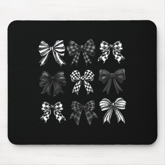 Checkered Bow Coquette Funny Gift Tee Women, Men  マウスパッド (正面)
