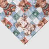 Checkered Christmas Highland Cow Red Green Blue  薄葉紙 (詳細)
