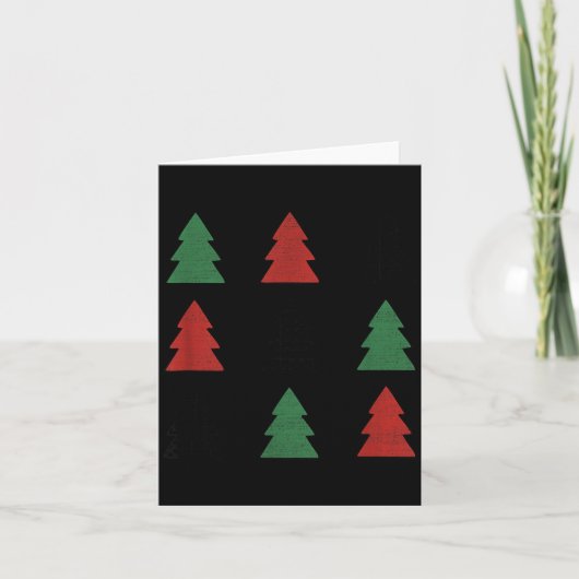 Checkered Christmas Tree Graphic Crewneck Swea Fun カード (正面)