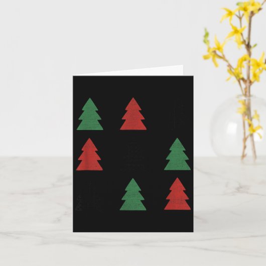 Checkered Christmas Tree Graphic Crewneck Swea Fun カード (黄色い花)