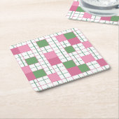 Checkered Coaster スクエアペーパーコースター (アングル)