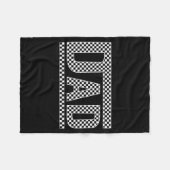 Checkered Dad Black White Funny Dad Father's Day M フリースブランケット (正面(横))