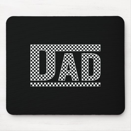 Checkered Dad Black White Funny Dad Father's Day M マウスパッド (正面)