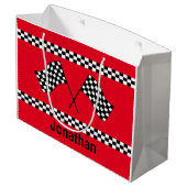 Checkered Flag Design Gift Bag ラージペーパーバッグ (裏面アングル)