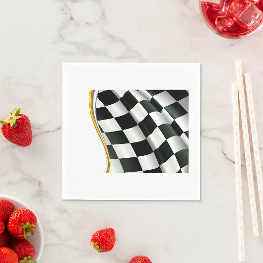 Checkered Flag Paper Napkins スタンダードカクテルナプキン