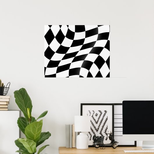 Checkered Flag Poster ポスター (ホームオフィス)