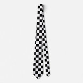 Checkered Flag Stylish Black And White Pattern ネクタイ (正面)