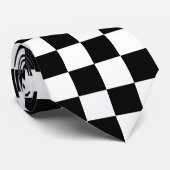 Checkered Flag Stylish Black And White Pattern ネクタイ (ロール)