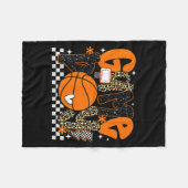 Checkered Game Day Basketball Srts Lover Men Women フリースブランケット (正面(横))